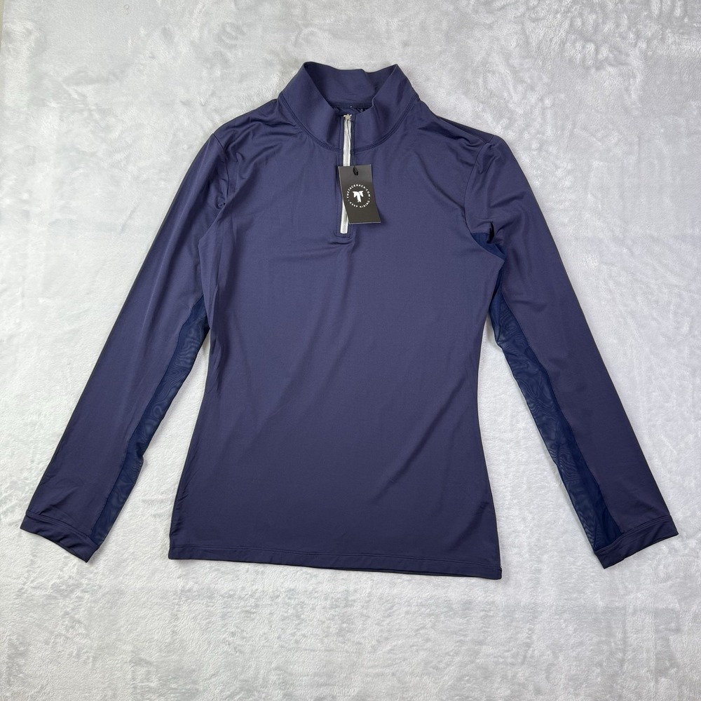 The Tackhack NWT Longsleeve 1/4‎ Zip  Top NWT Women's XL Blue Navy Golf Athletic